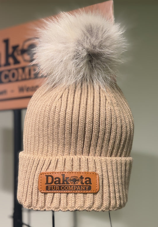 Fur Pom-Pom Beanie - Golden Rod